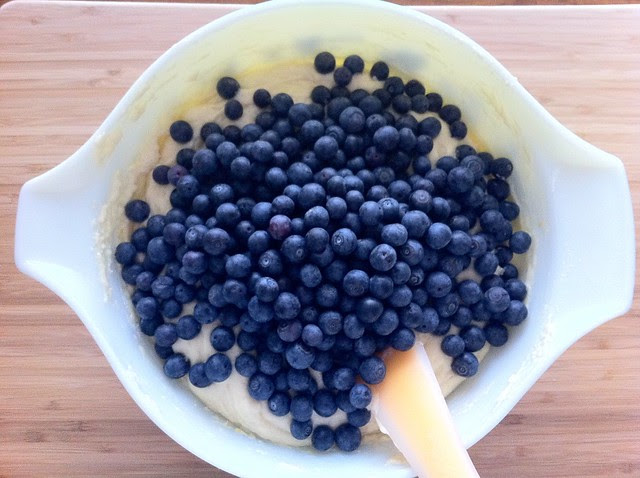 Blueberries Added to Muffin Batter