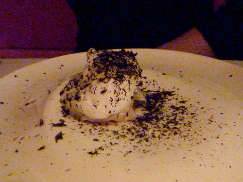 Pear and parsley root with shavings of ”false truffle”