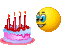 Blowing birthday cake