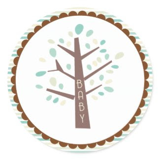 Tree Baby Shower Cupcake Topper/Sticker zazzle_sticker