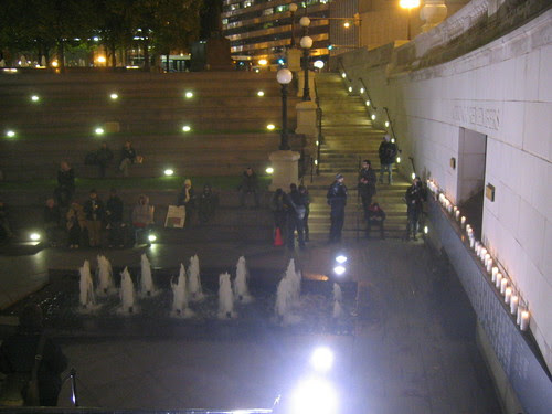 At the Vietnam Veterans Memorial, in Chicago, after the silent, candlelight march