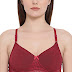 Clovia Women's Lace Padded Non-Wired Longline Bralette with Racerback