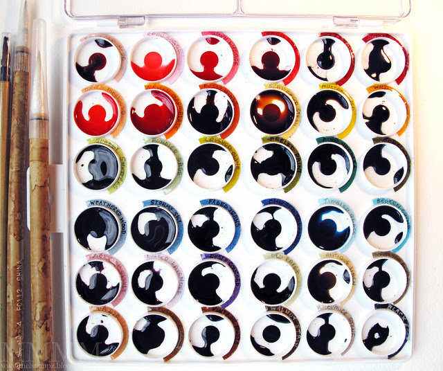 Distress Ink palette labels mel stampz