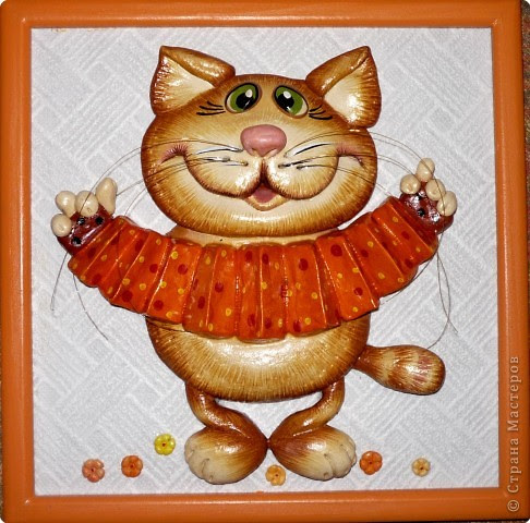  Картина, панно Лепка: Ещё коты и кошки.  Тесто соленое. Фото 2