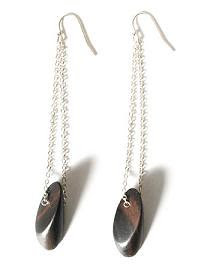 wood petal earring