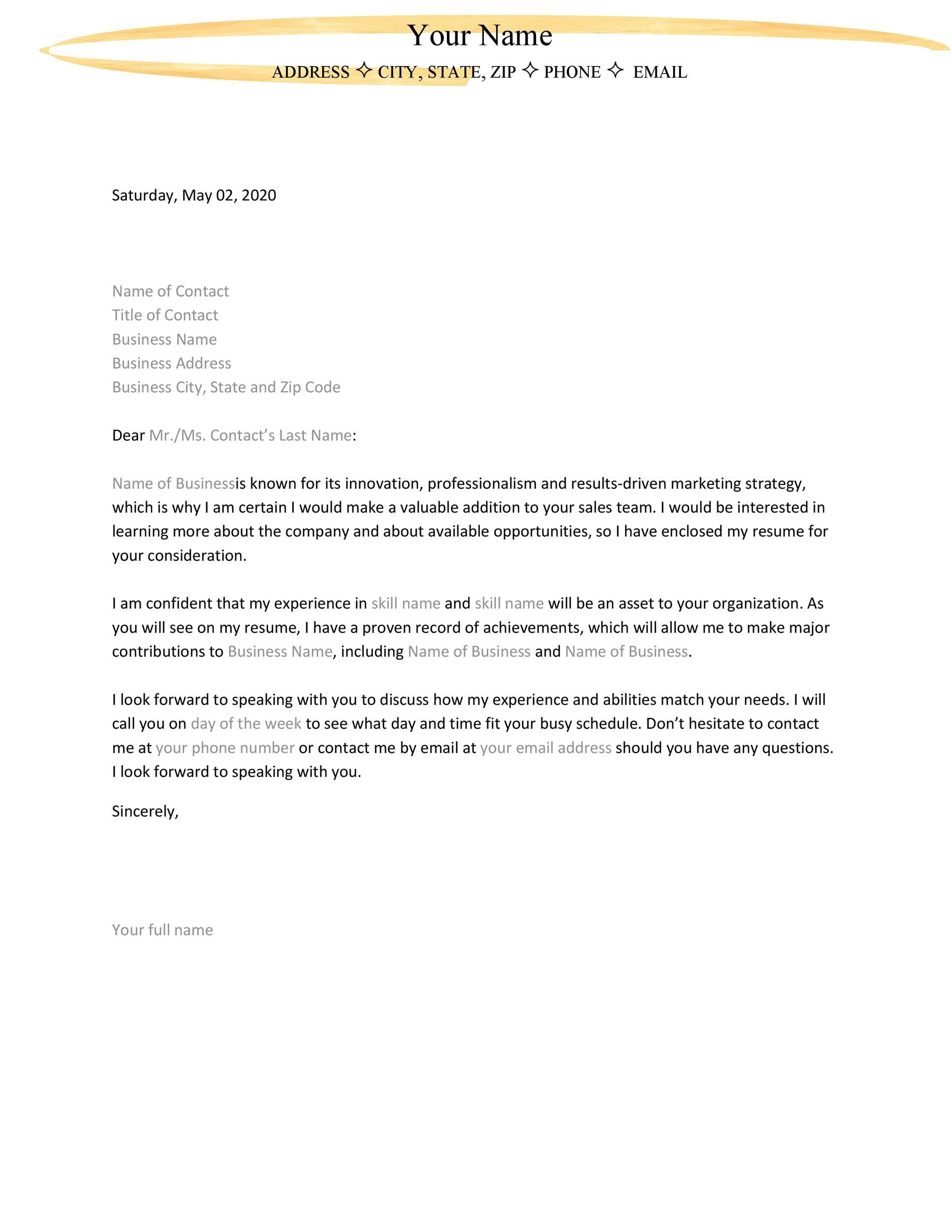 Free Letter Of Interest Samples Master Of Template Document