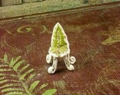 Small Olive Color Fern Chair for Fairy Garden - laughingorangestudio Small Olive Color Fern Chair for Fairy Garden - laughingorangestudio