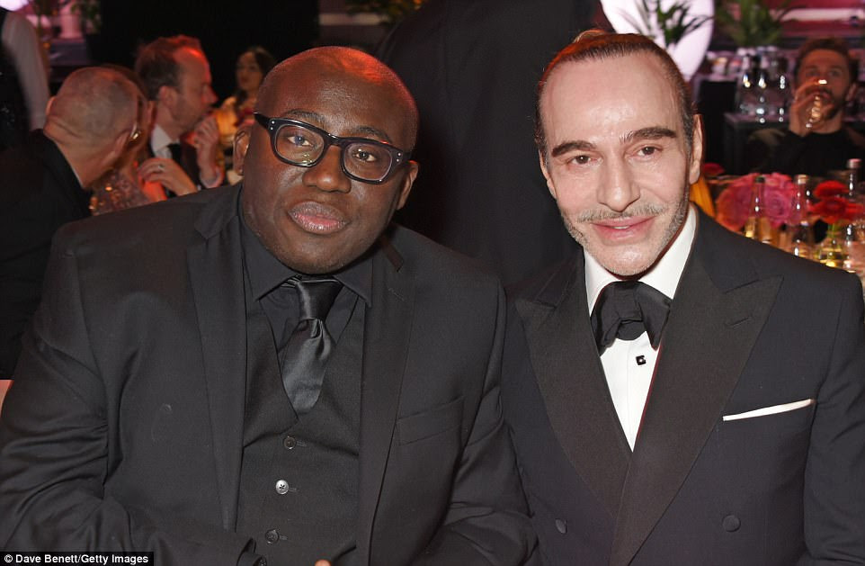 Paixão pela moda: (LR) O novo editor-chefe do British Vogue, Edward Enninful, estava sentado ao lado do designer John Galliano