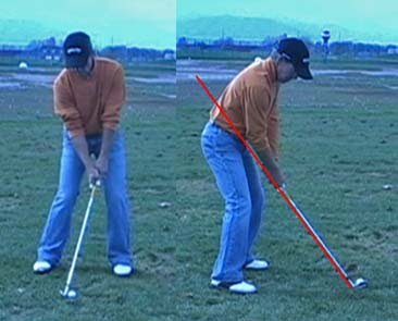 Lee Trevino resists the club from releasing through the ball. This