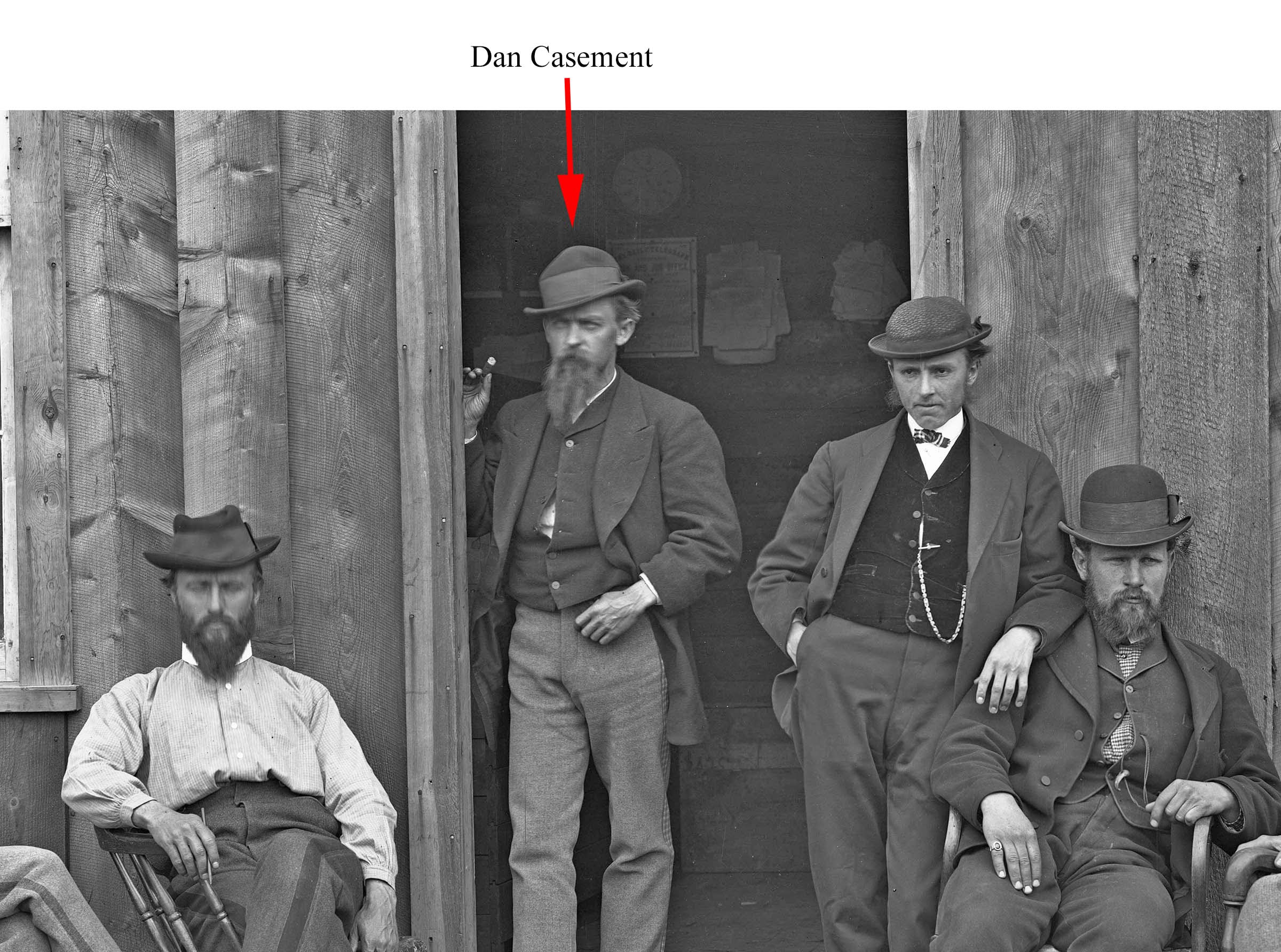 Dan Casement - I-137 Dan Casement and Clerks at Echo City - Oakland Mus H69-459-1956_13AR_3665_F2 crop