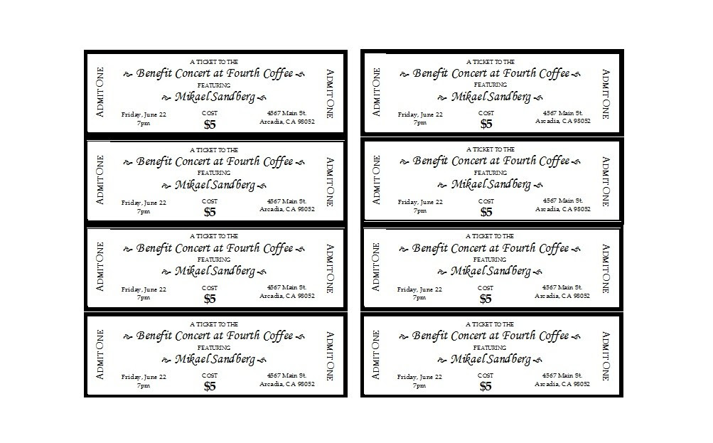 Free Printable Banquet Tickets