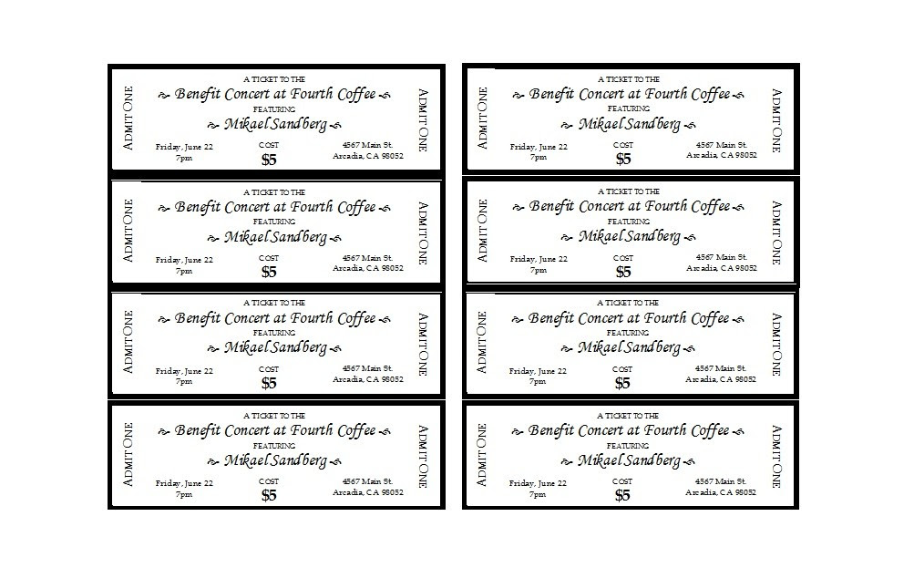 Concert Ticket Template Free Download Word