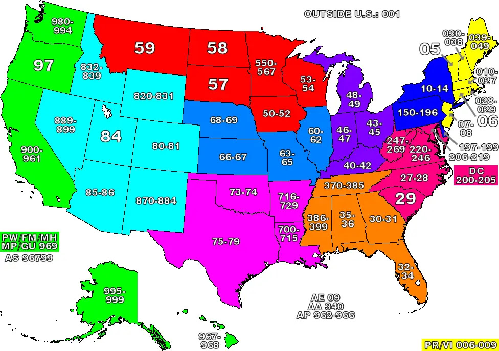 Zip code usa map kinderzimmer 2018