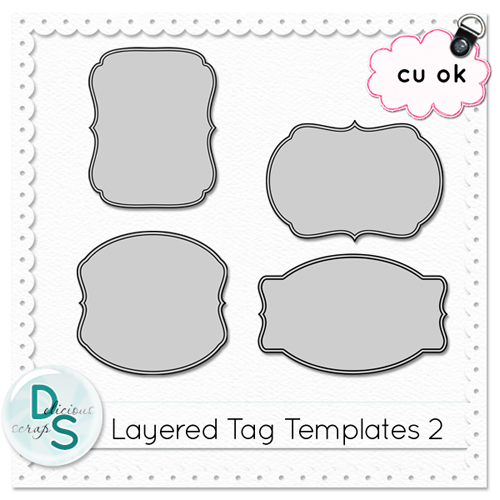 Delicious Scraps: New CU Layered Tag Templates 2 in the Shop and Free ...