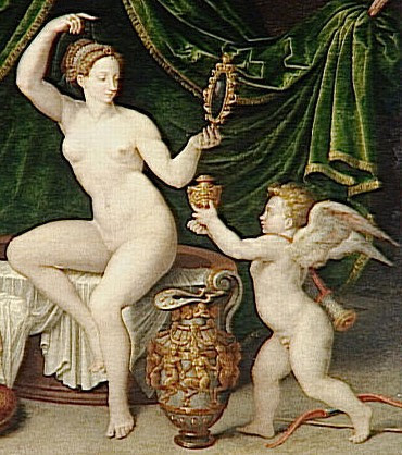 Toilette de Vénus (XVIe siècle, Musée du Louvre, détail)