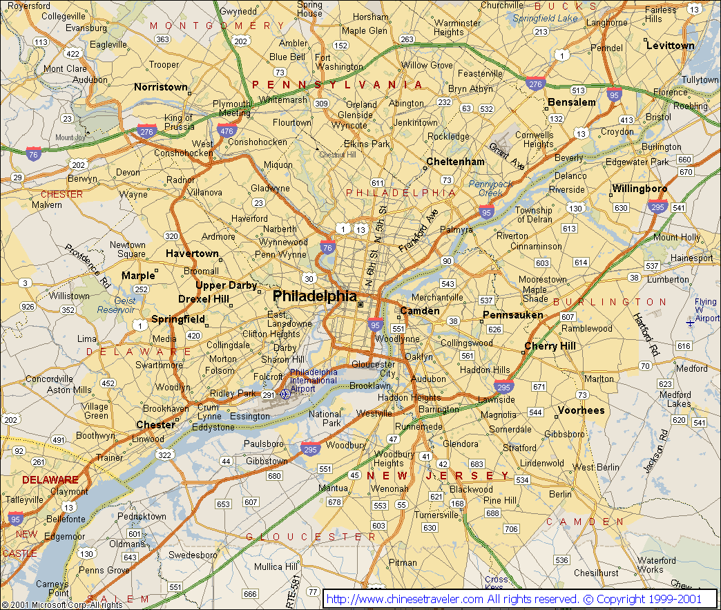 Philadelphia On Map Of Us