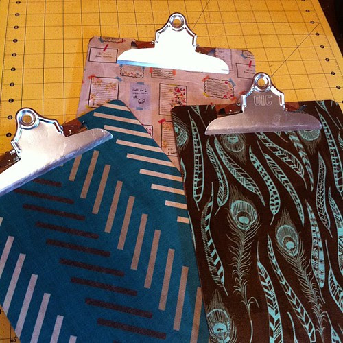 Fabric-covered clip boards!