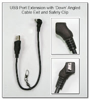 CP1069: USB Port Extension with 'Down' Angled Cable Exit and Safety Clip