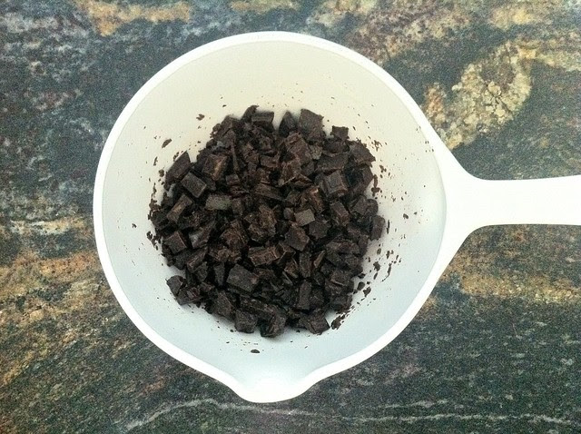 Chopped Dark Chocolate Moistened with Milk