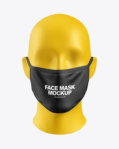 Download Free Face Mask Mockup Mask Face Mask Mockup In Apparel Mockups On Yellow Images Object Mockups PSD Mockup Template