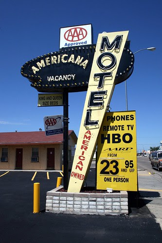 the americana motel neon sign
