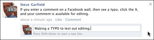 Facebook Comment Editing