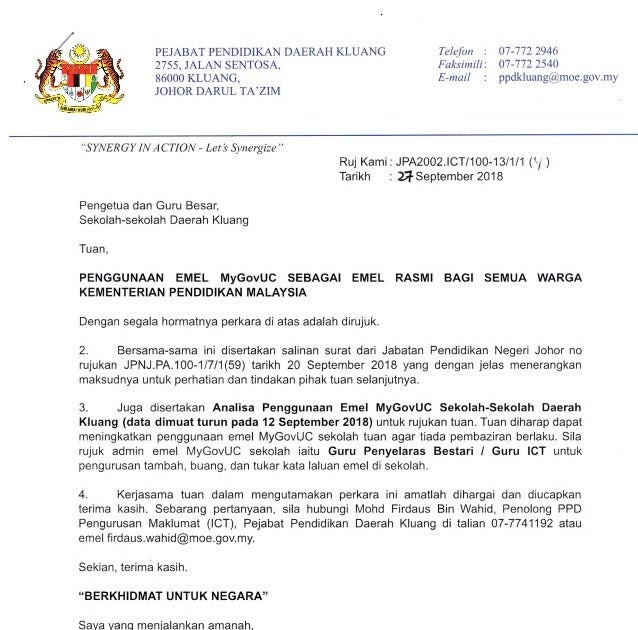 Contoh Emel Tidak Rasmi  Rasmi My