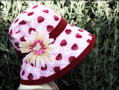 strawberry and flower hat for Ms. M