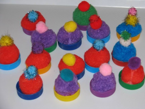 mini pompom cupcakes