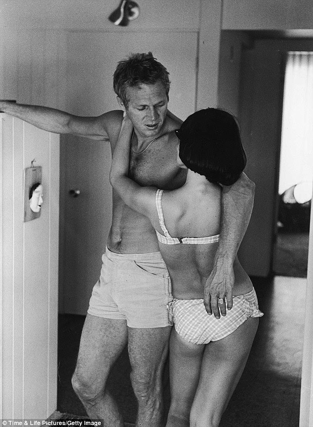Revealing: Actor Steve McQueen is photographed at home with wife Neile Adams in 1963