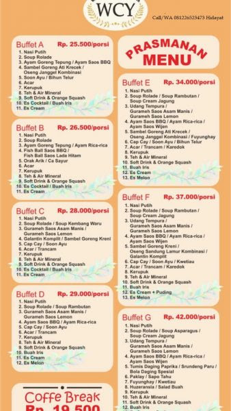 Daftar Menu Snack Catering Bobotie