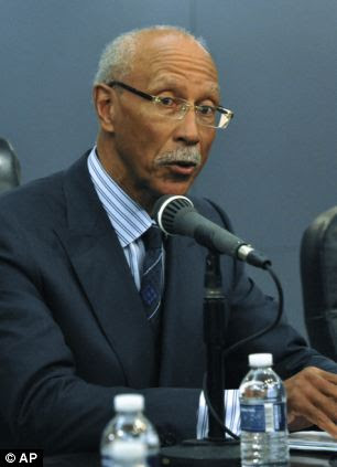 Issues: Mayor Dave Bing talks about the city's crime problem during a press conference at the Coleman Young building in Detroit 