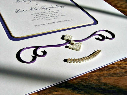 Quilled wedding invitation by Ann Martin