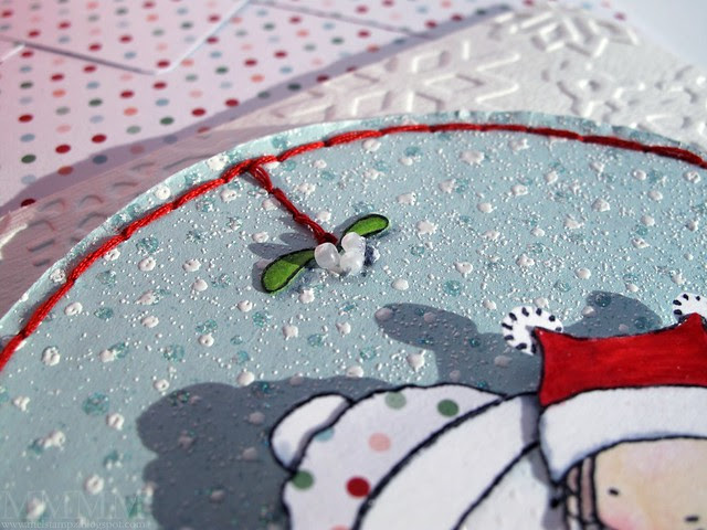 kissmass mistletoe with pearl seed beads