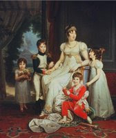Caroline Bonaparte, wife of Marshal Joachim Murat, with their kids
