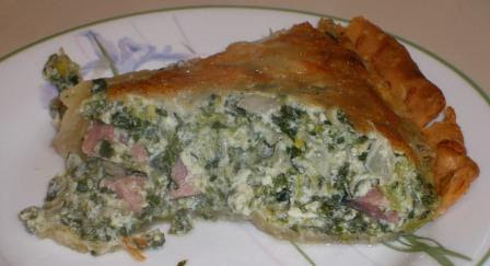 Slice of Spinach Country Ham Quiche