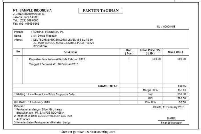 Contoh Surat Purchase Order Dalam Bahasa Inggris