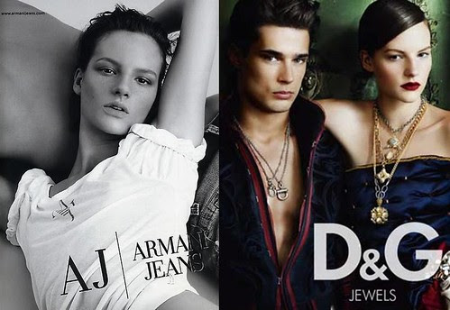 Sara-Blomqvist-campañas-D&G-Armani-Jeans