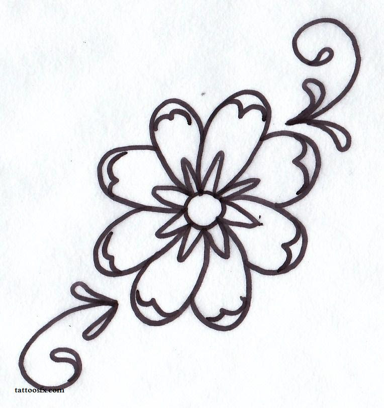 Easy Flower Tattoo Tattoo Ideas Drawings Tattoo Design See more ideas about leaf drawing, plant drawing, flower outline. easy flower tattoo tattoo ideas