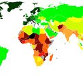 Mapamundi según el Índice de Desarrollo Humano (IDH)