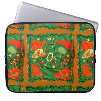 Cloth and Bead Design on Laptop Sleeve