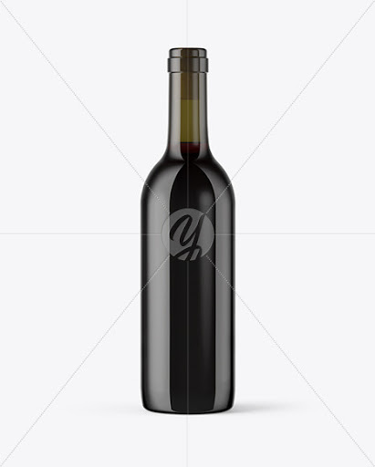 Download 375ml Clear Glass Red Wine Bottle Mockup PSD Mockup Templates