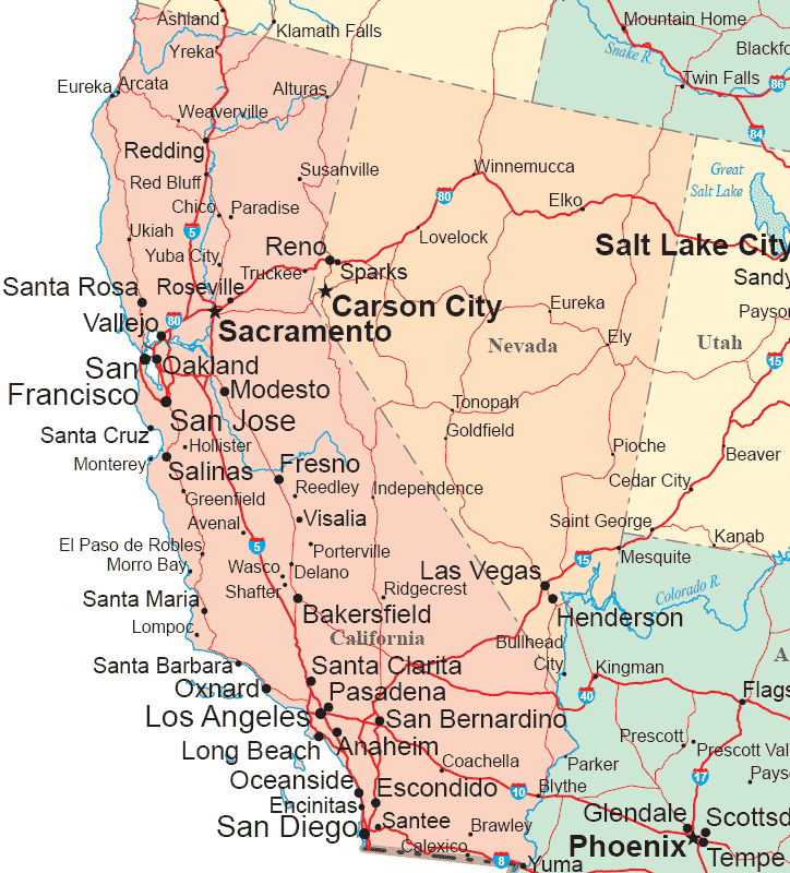 Map Of Western Us Highways