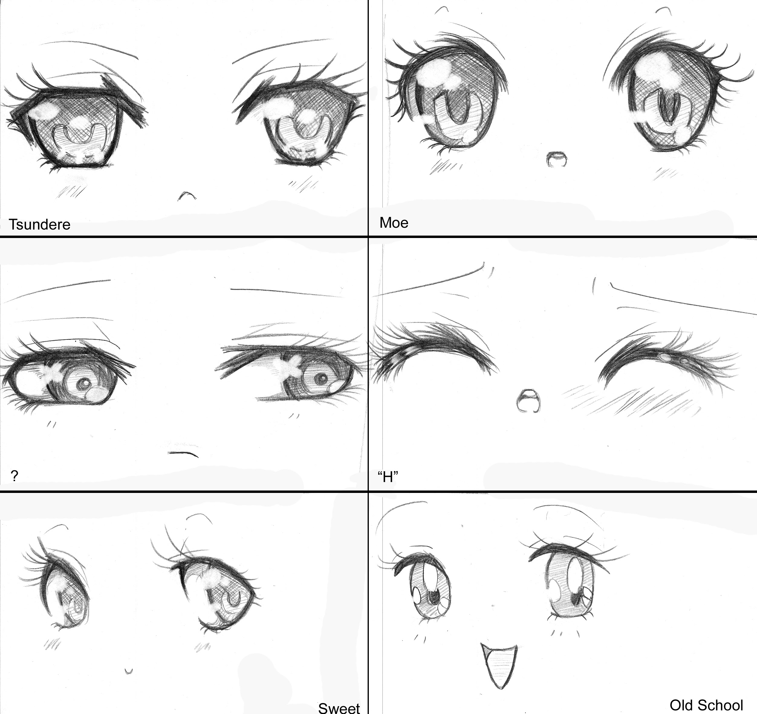 Anime Eyes Cute Closed / Choose a very very dark shade of the eye color