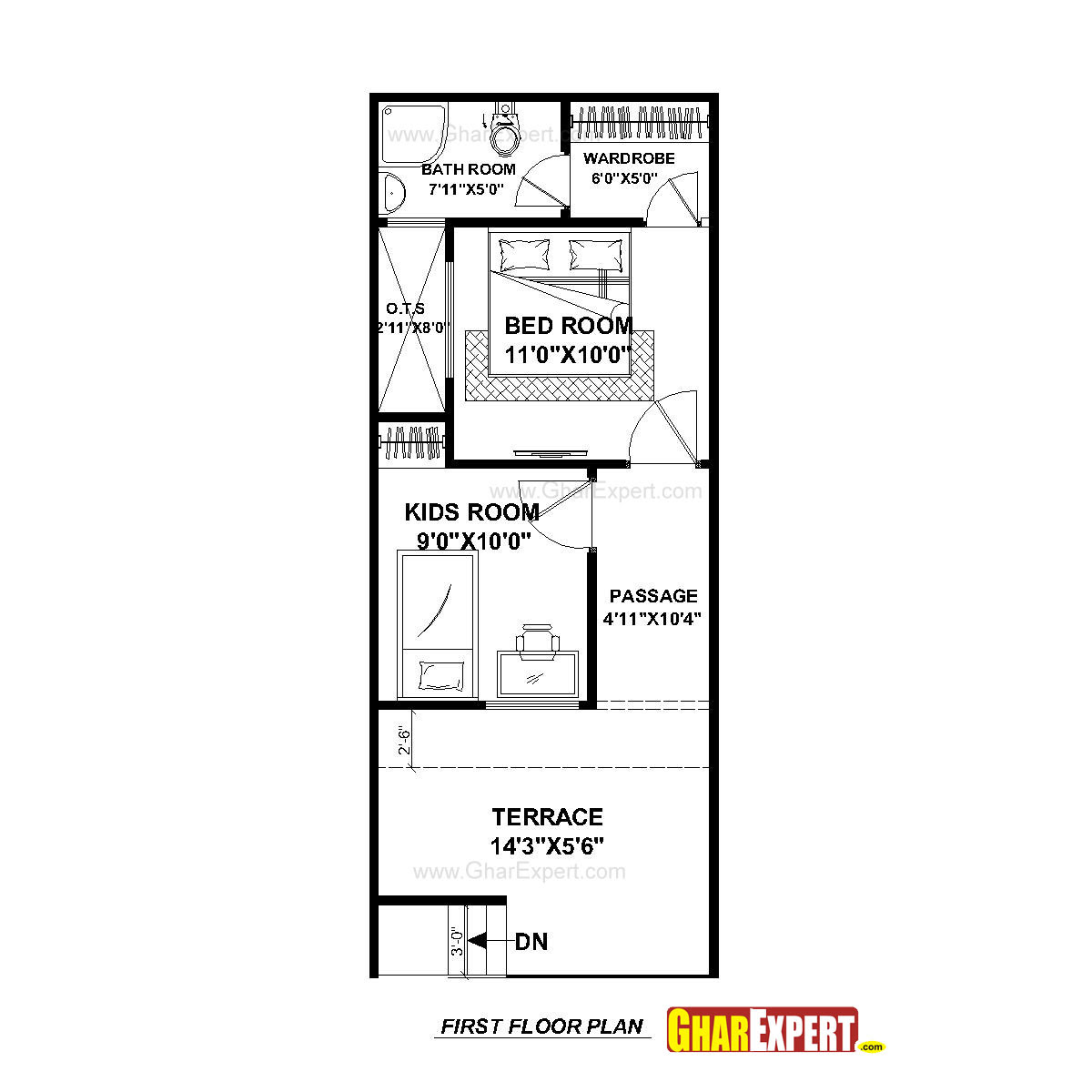 15x50 House Plan With 3d Elevation 23 - Gaines Ville Fine Arts