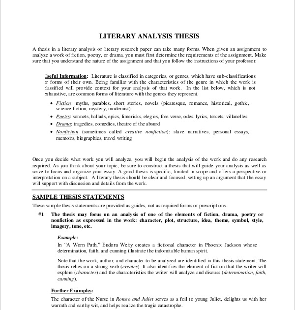 thesis about literature