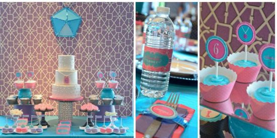 Glamour Girl Birthday Party Theme | Grey & Pink Cupcake Wrappers