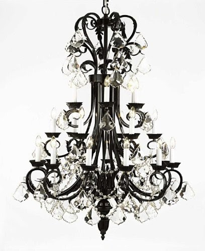 Large Foyer / Entryway Wrought Iron Chandelier 50" Inches Tall