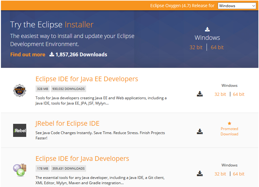 eclipse download all version