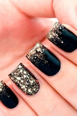 black and gold glitter nails. #nailart #shopcade Discover and share your fashion ideas on misspool.com